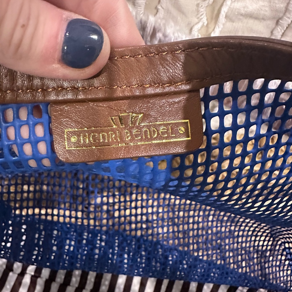 HENRI BENDEL Blue, White & Brown Tote-Beach Tote - Picture 8 of 8
